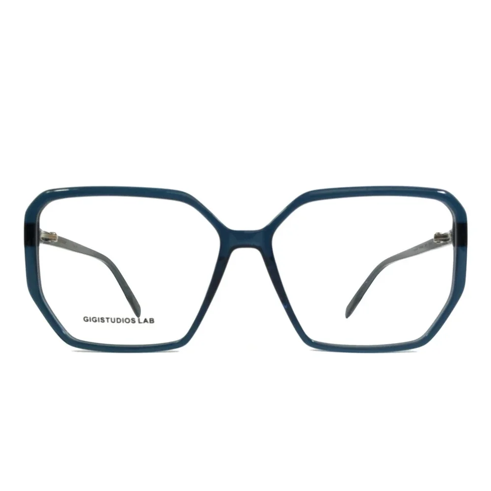 Gigi Studios Eyeglasses Frames DENISA 8135/3 Clear Navy Blue Cat Eye 57-14-140